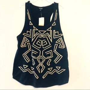 Lucky brand NWT embroidered sleeveless top size L